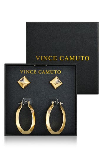 Vince Camuto Set Of 2 Assorted Earrings In Gold