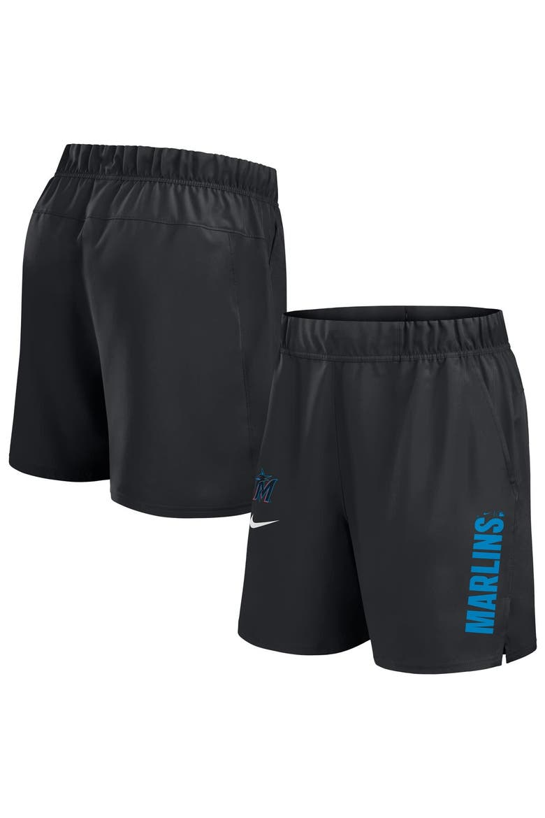 Men's Nike Black Miami Marlins Woven Victory Performance Shorts, Main, color, Black