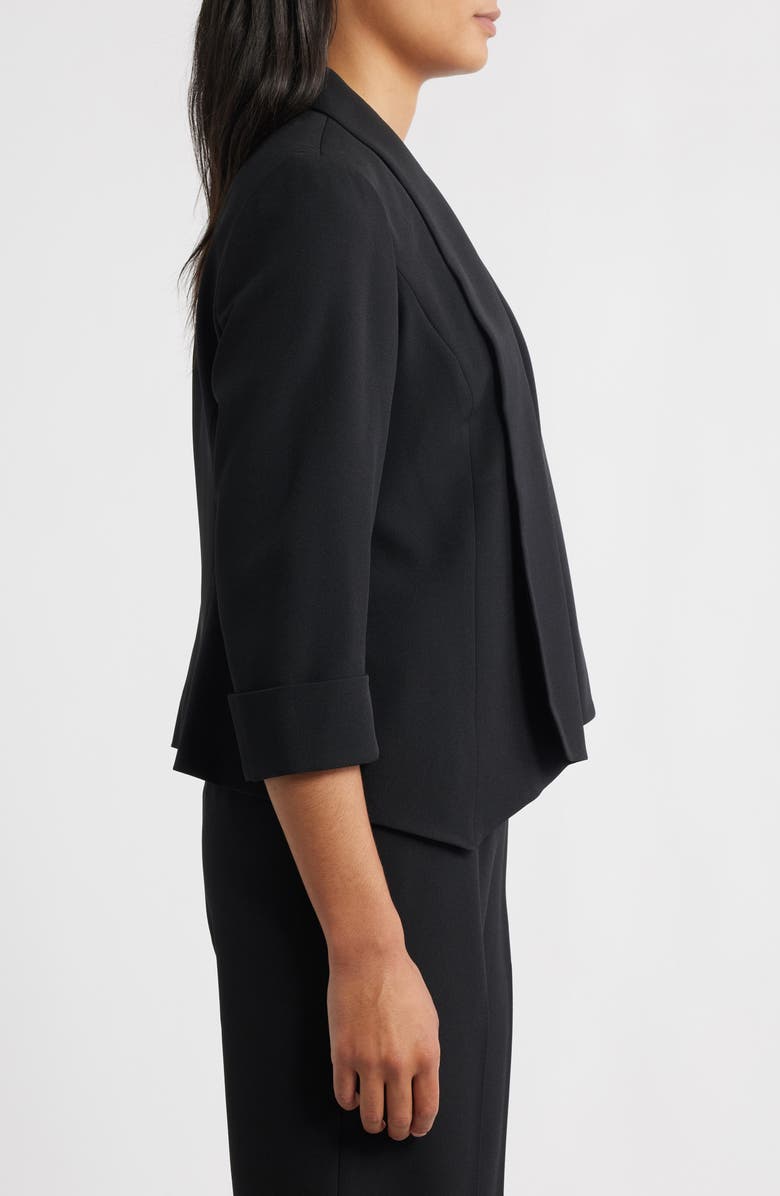 KASPER Shawl Collar Open Front Jacket, Alternate, color, Black