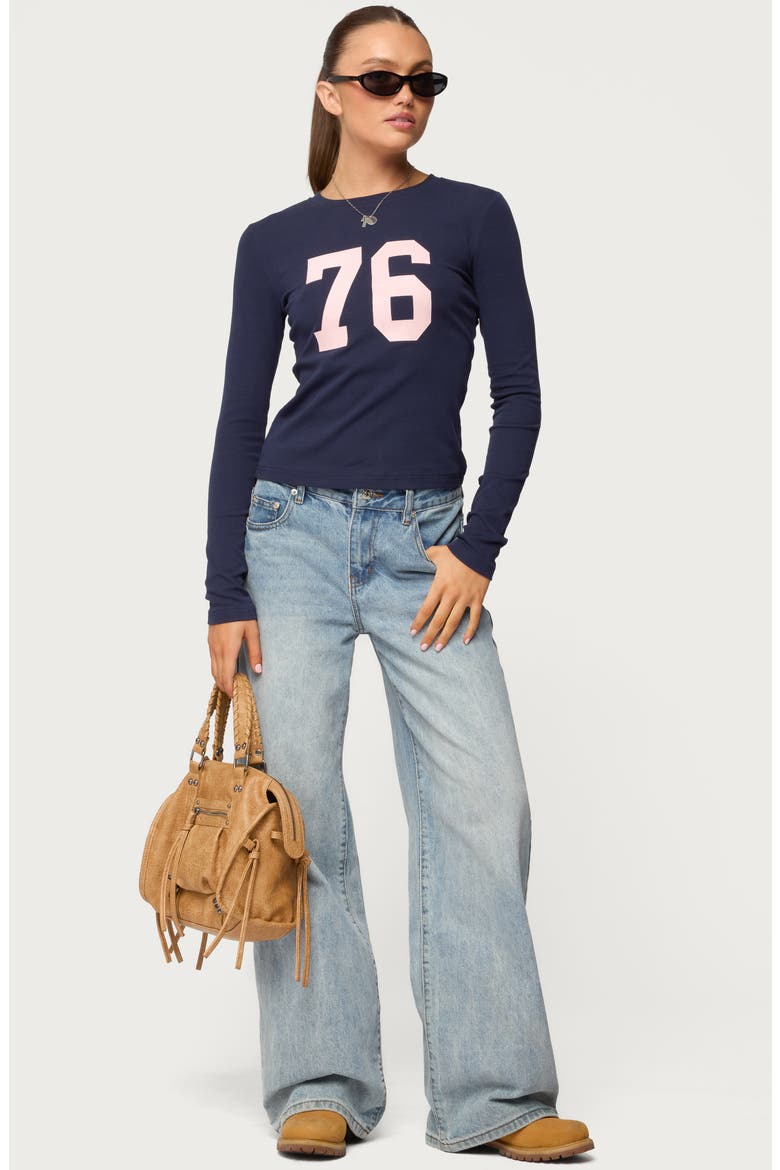 76 Stretch Cotton Graphic T-Shirt, Alternate, color, NAVY
