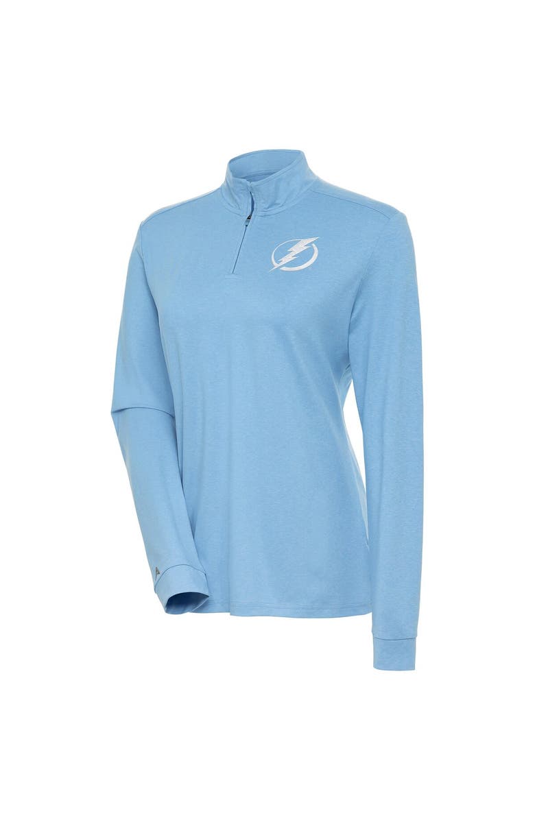 ANTIGUA Women's Antigua Light Blue Tampa Bay Lightning White Logo Mentor Quarter-Zip Jacket, Main, color, Light Blue