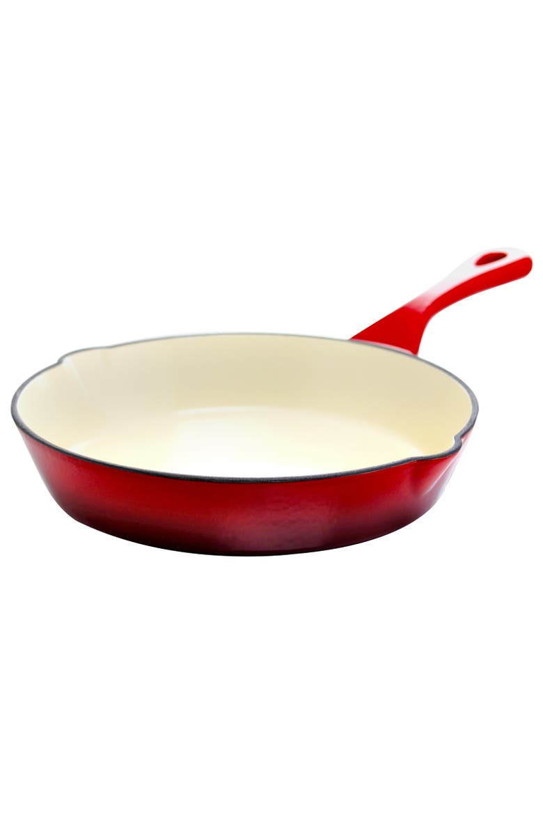 Artisan 8 in. Round Enameled Cast Iron Skillet, Alternate, color, Scarlet Red