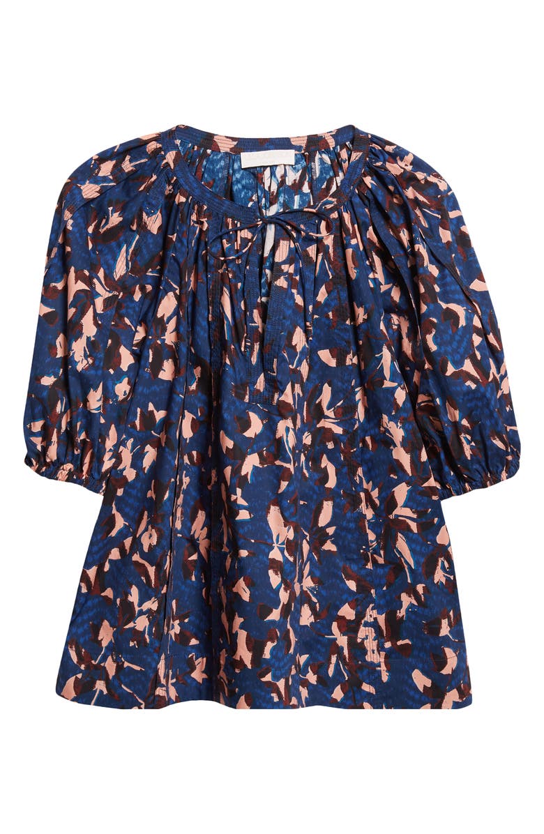 Ulla Johnson Tie Neck Puff Sleeve top, Alternate, color, Mirage
