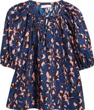 Ulla Johnson Tie Neck Puff Sleeve top