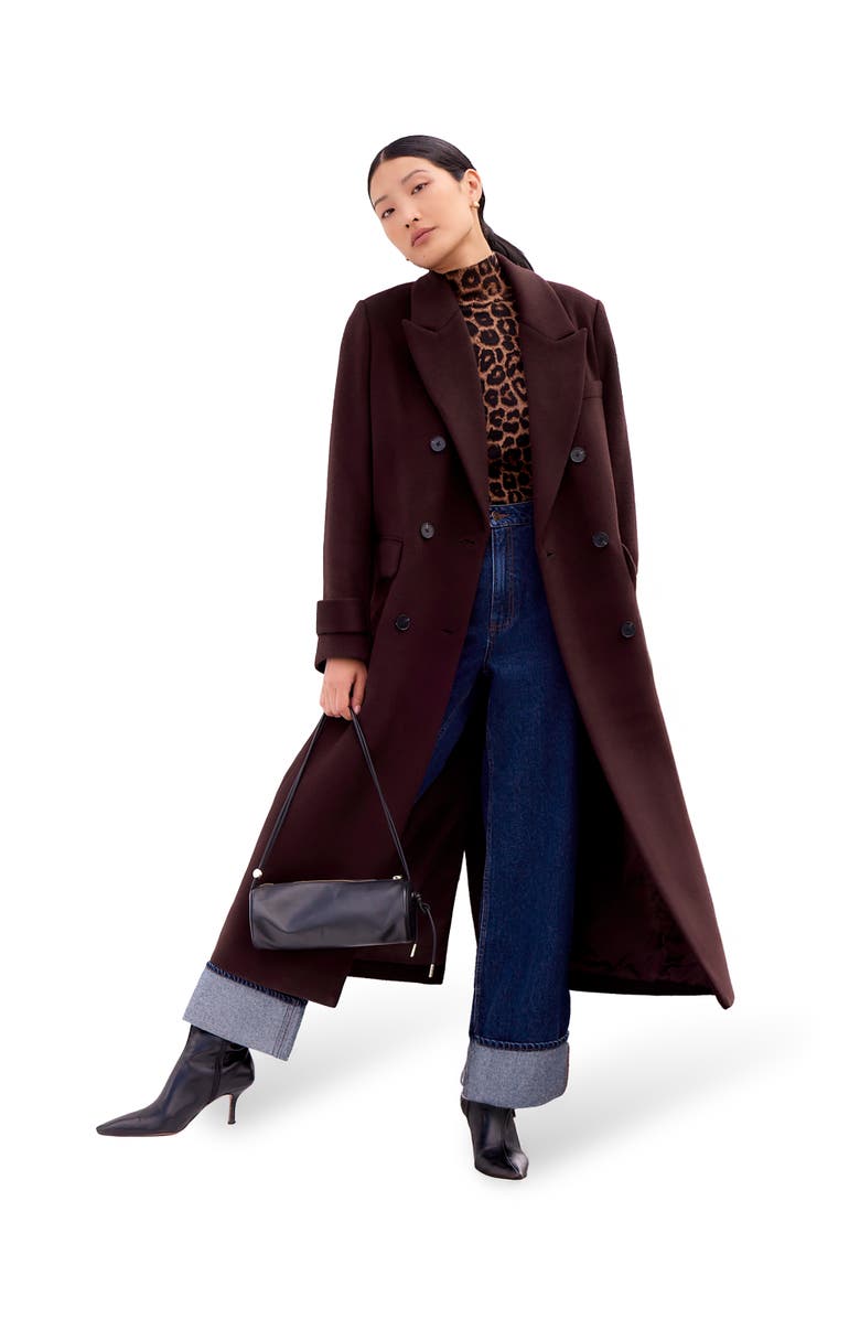 Ro&Zo Wool Blend Oversized Coat, Main, color, Brown