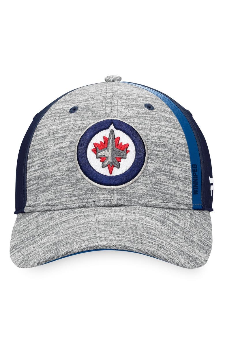 FANATICS Men's Fanatics Branded Gray/Navy Winnipeg Jets Defender Flex Hat, Alternate, color, 