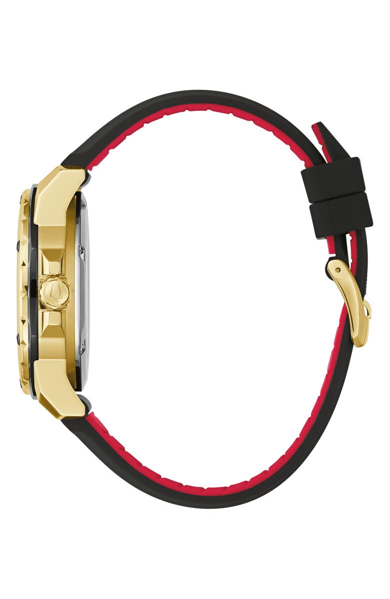 BULOVA Marine Star Series A Silicone Strap Watch, 44mm, Alternate, color, Gold-Tone