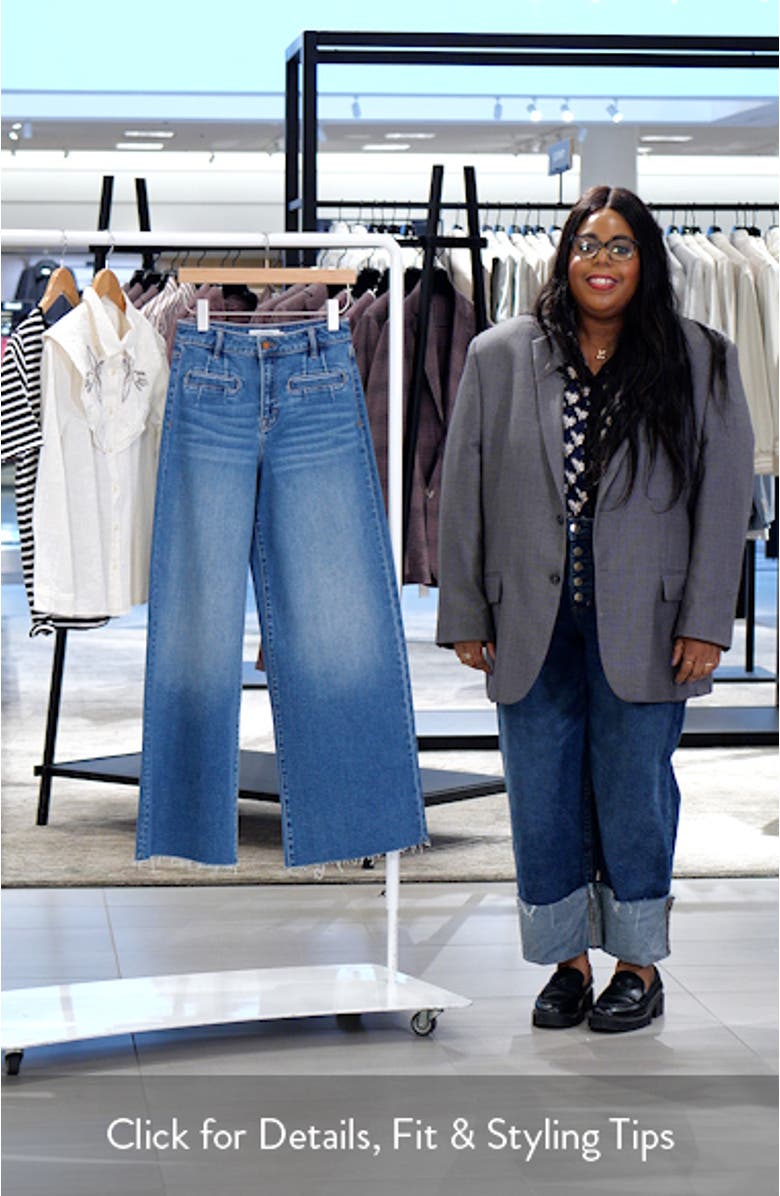 Welt Pocket Super High Waist Wide Leg Jeans, sales video thumbnail