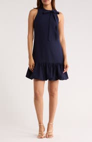 Vince Camuto Bow Neck Sleeveless Stretch Crepe Dress