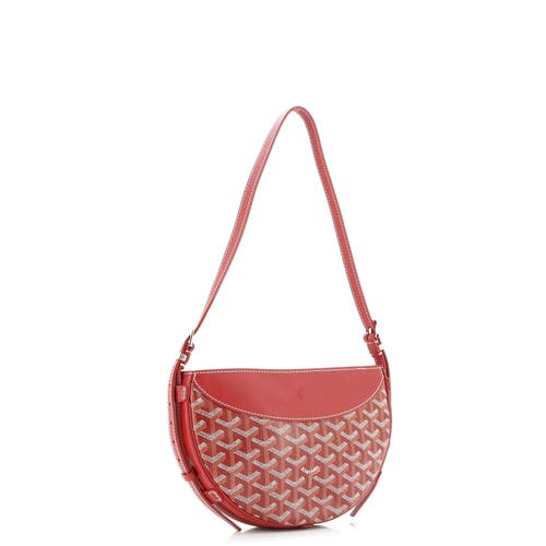 Pre-owned Goyard Goyard Hirondelle Shoulder Bag Coated Canvas And Leather In Red