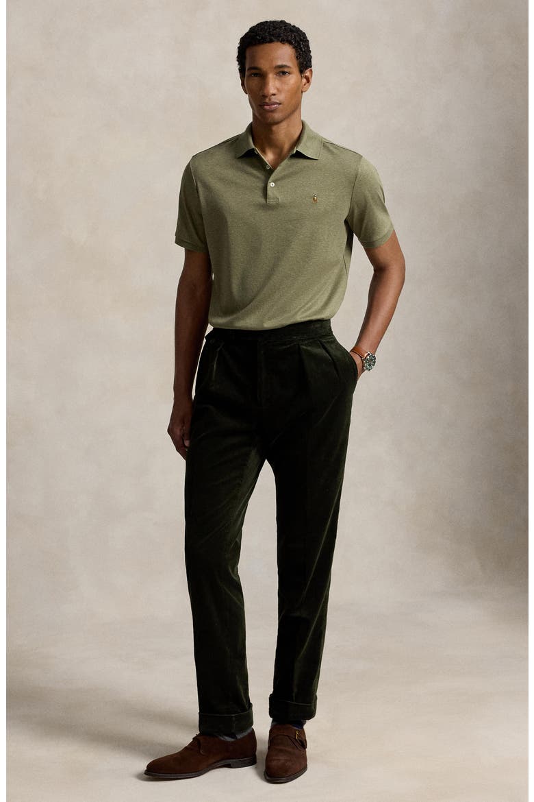 Classic Fit Solid Cotton Polo, Alternate, color, GREEN HTR