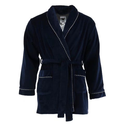 Men's Velour Smoking Jacket with Satin Lining