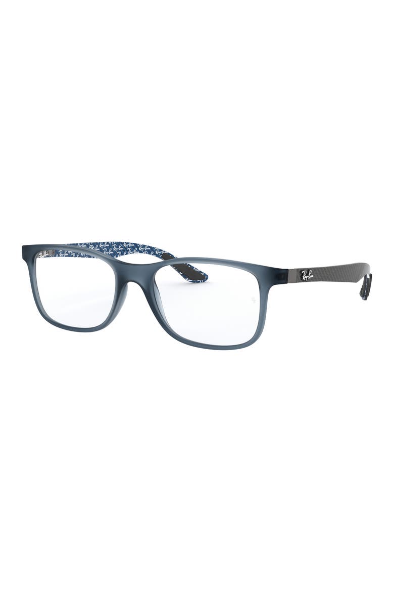 55mm Square Optical Glasses, Alternate, color, MATTE BLUE
