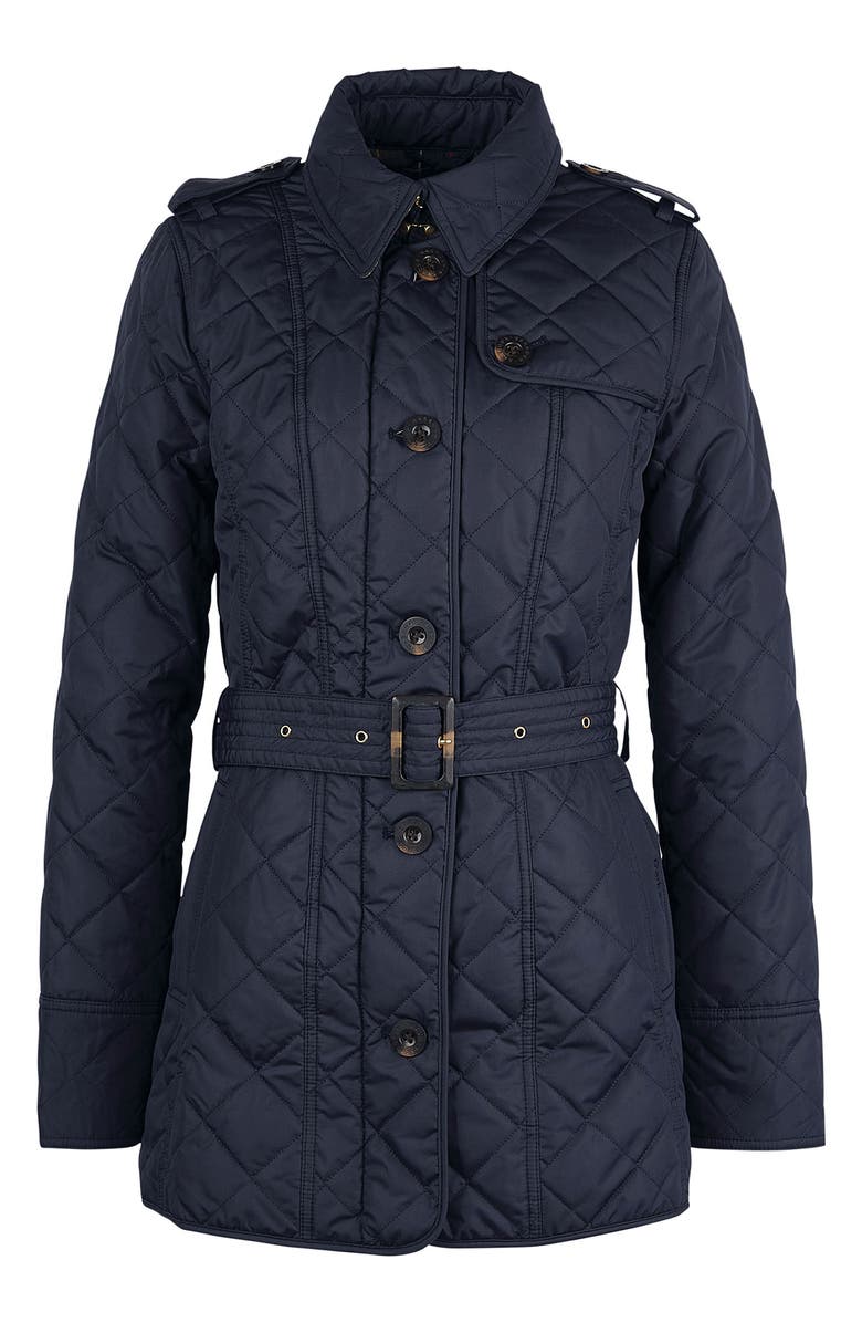 Barbour Tummel Belted Quilted Jacket, Alternate, color, Dark Navy/Classic