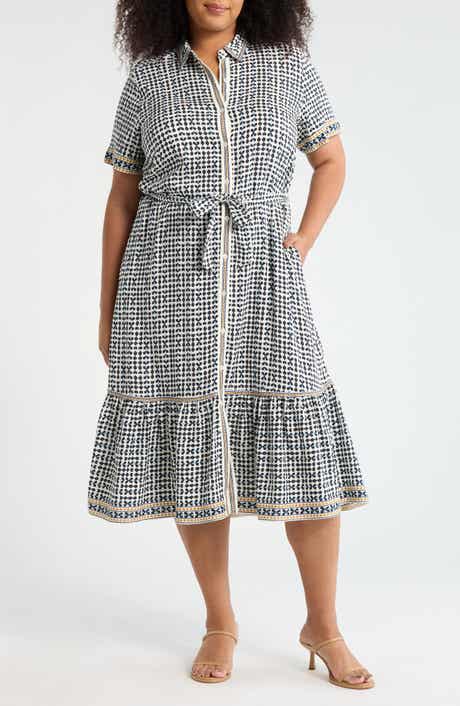 MAX STUDIO Short Sleeve Maxi Shirtdress