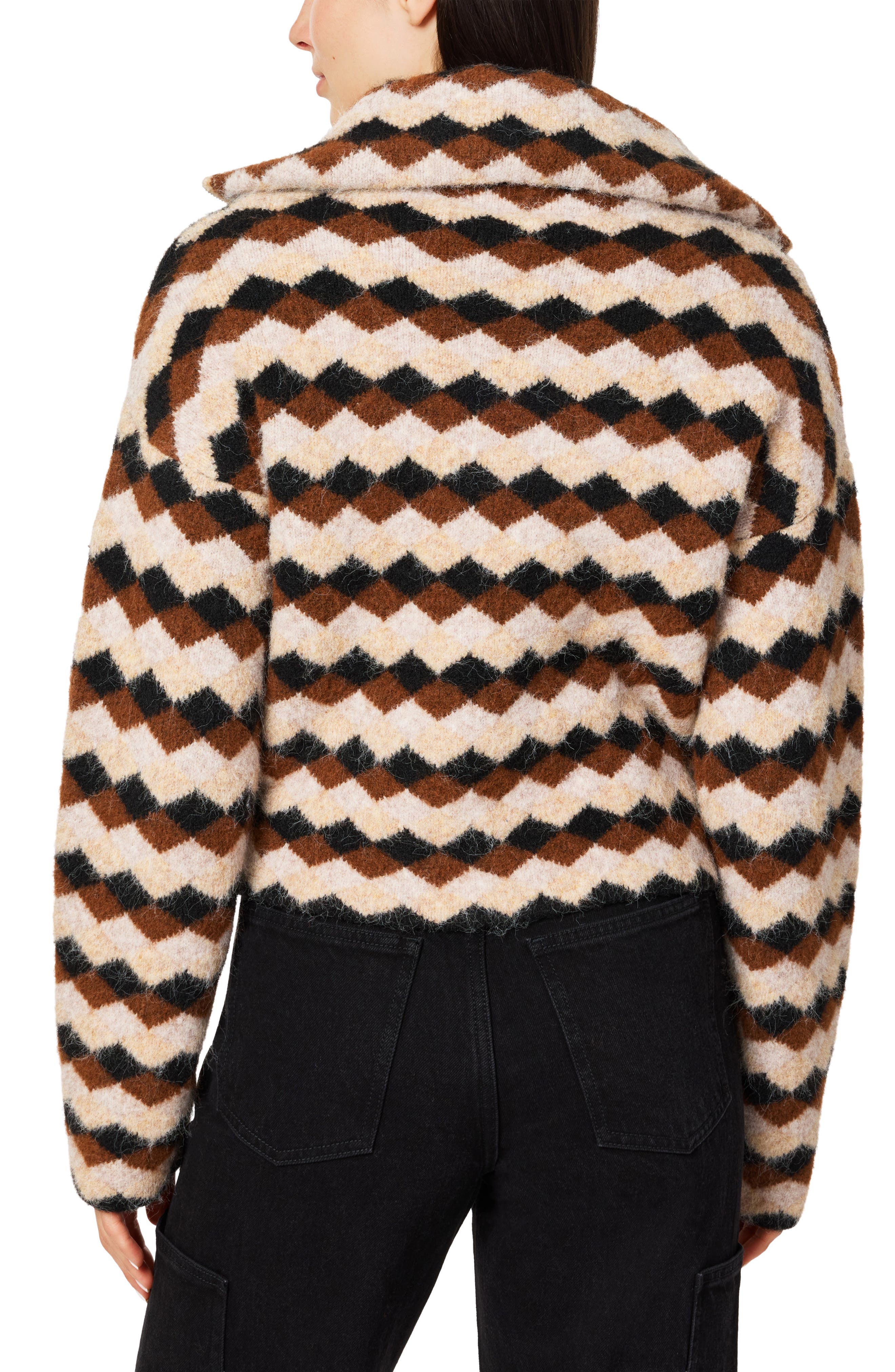 Habitual Diamond Check Zip Sweater Jacket (Women) | Nordstromrack