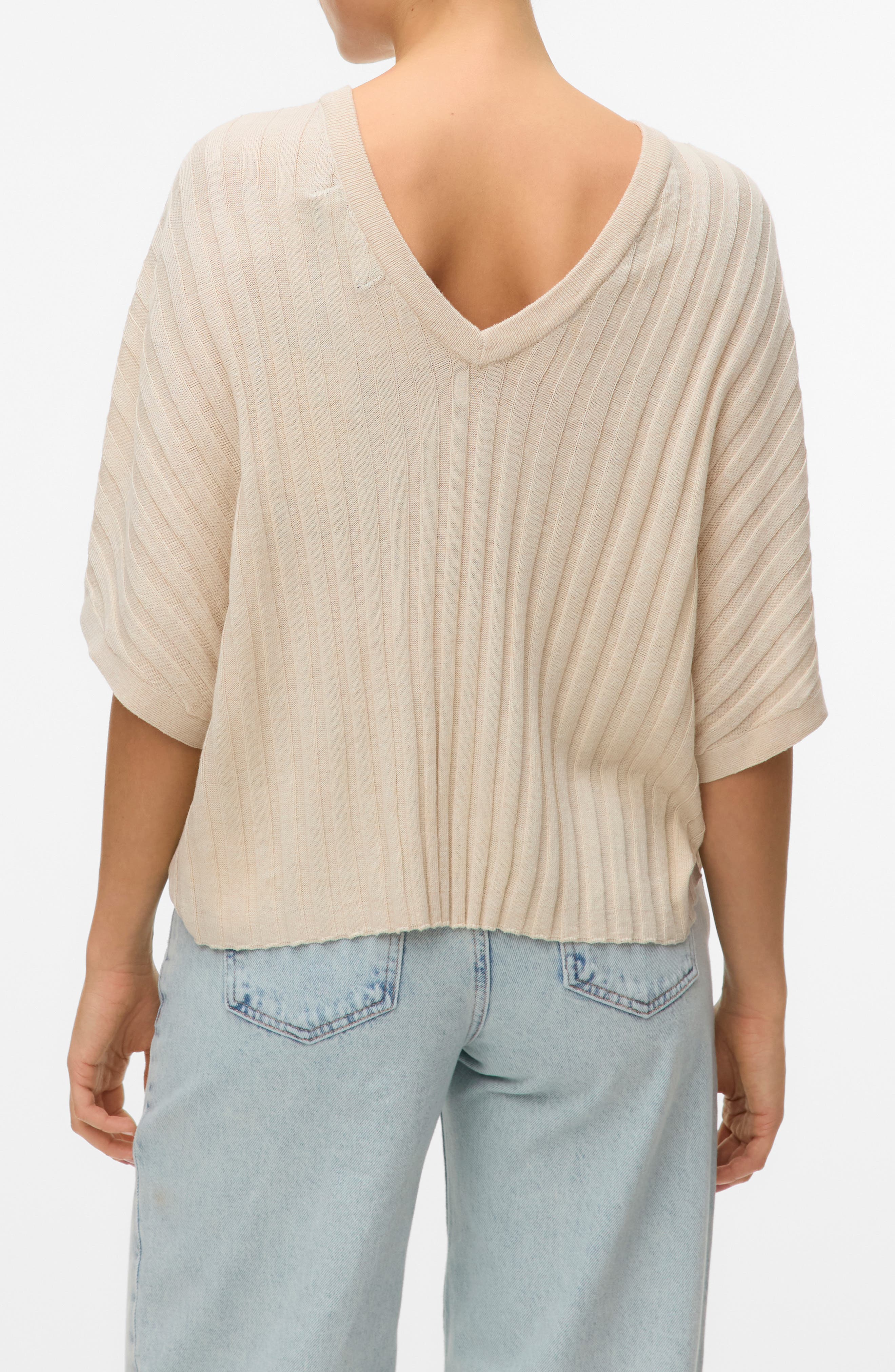 Barbados Short Sleeve V-Back Sweater - image 2