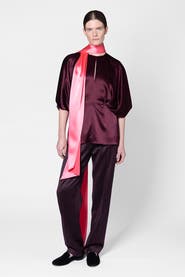 Roksanda Satin Luma Top With Contrast Scarf
