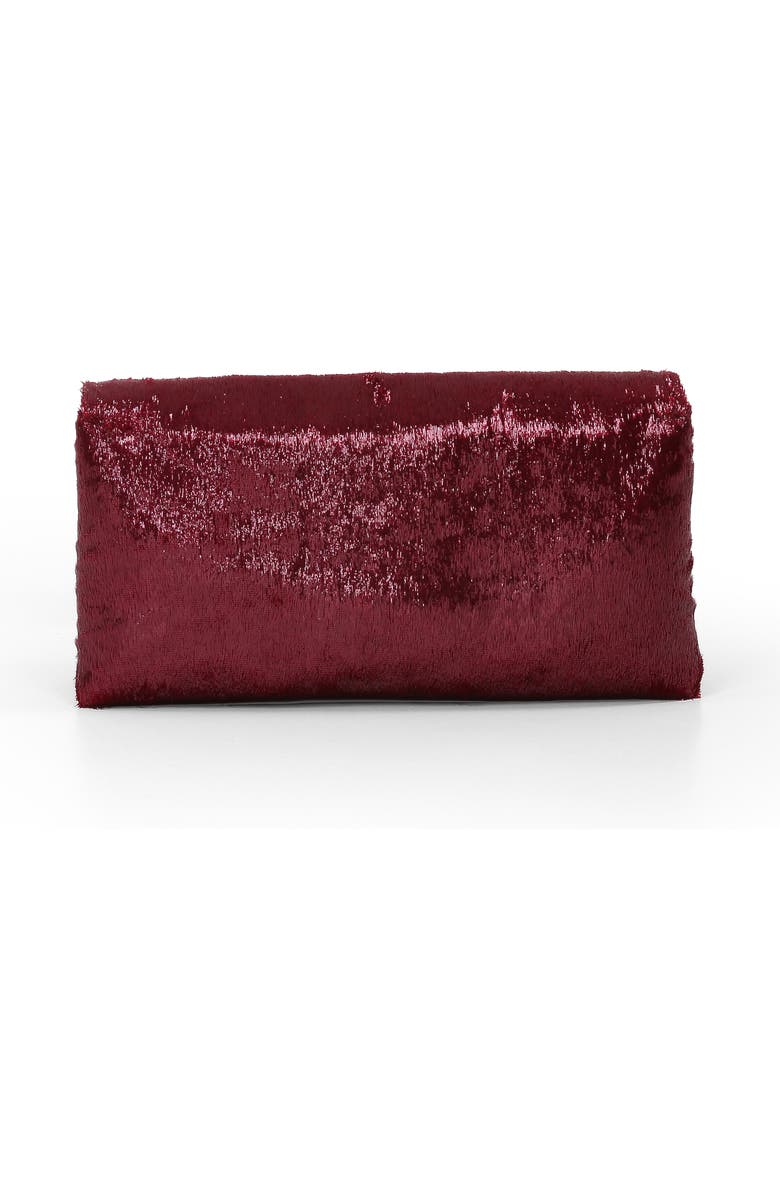 Jewel Badgley Mischka Angel Soft Faux Pony Hair Envelope Clutch, Alternate, color, Dark Red