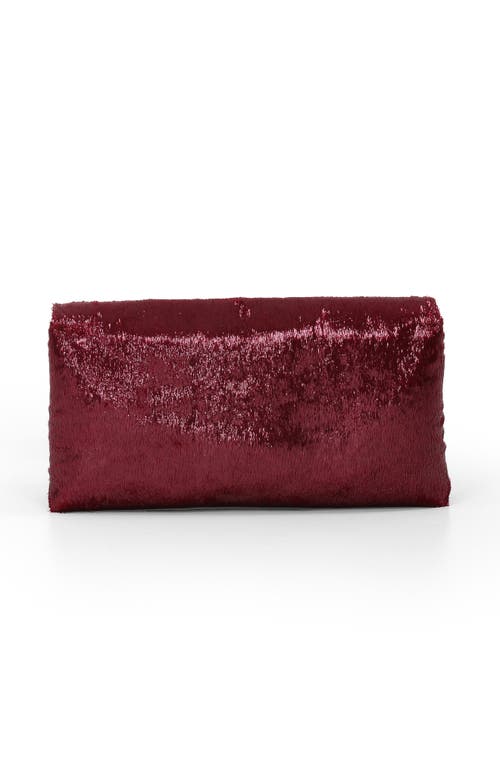 Jewel Badgley Mischka Angel Soft Faux Pony Hair Envelope Clutch In Red