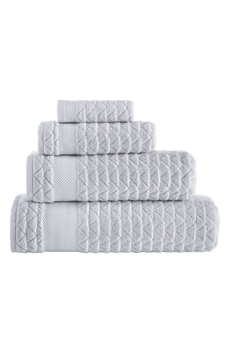 Brooks Brothers Herringbone Cotton Towels, Main, color, Silver