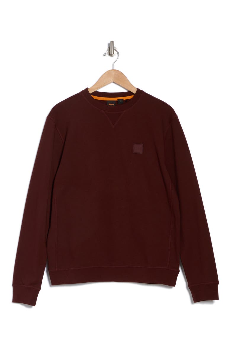 We Start Cotton Crewneck Sweatshirt, Alternate, color, DARK RED