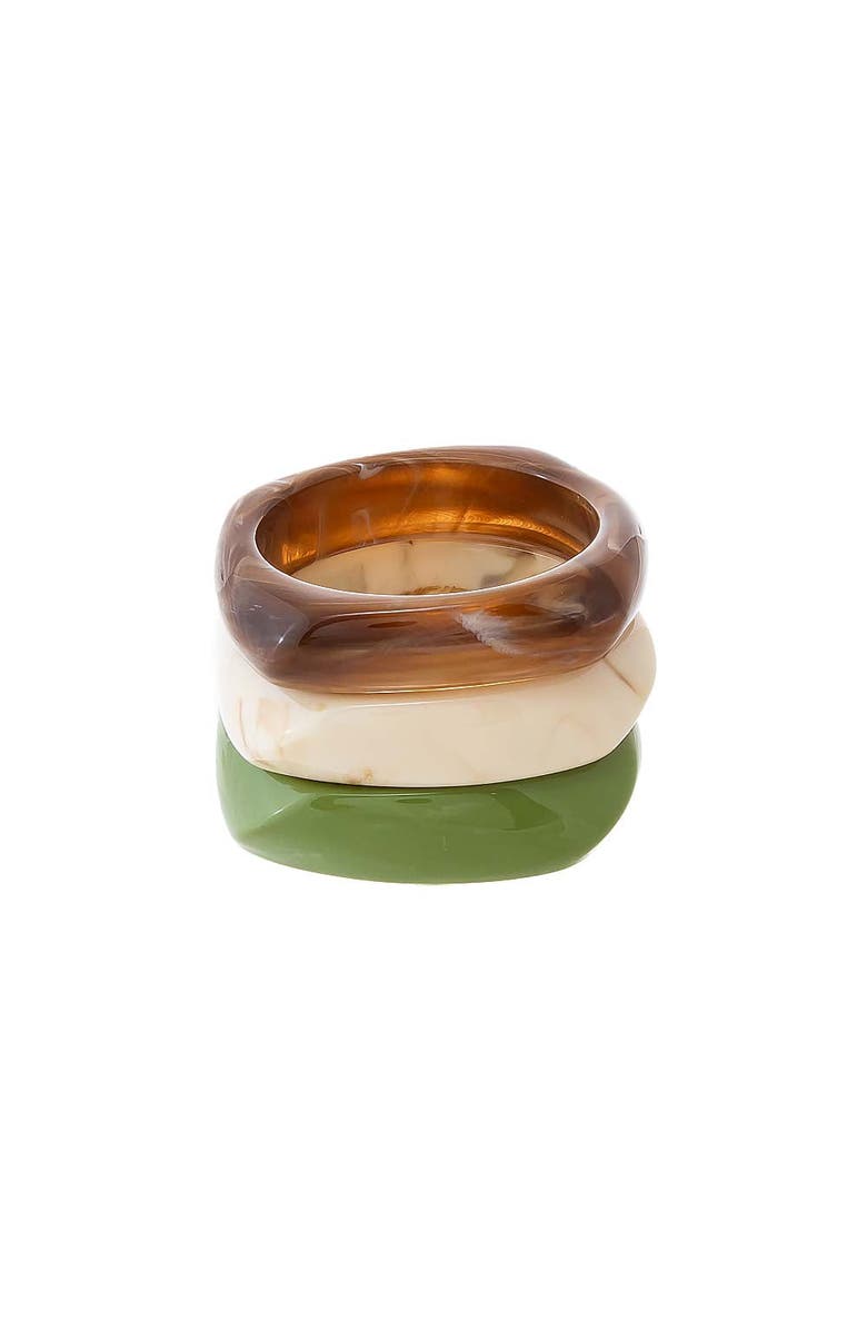 BY ADINA EDEN Olive Marble Square Resin Bangle Set, Alternate, color, Multi-Color
