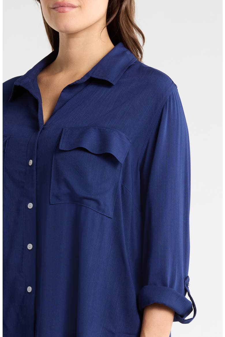 Felicity Button-Up Shirt, Alternate, color, BEACON BLUE