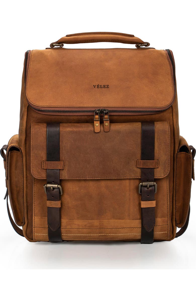 Velez Archaeology Men Backpack in Vintage Leather, Main, color,