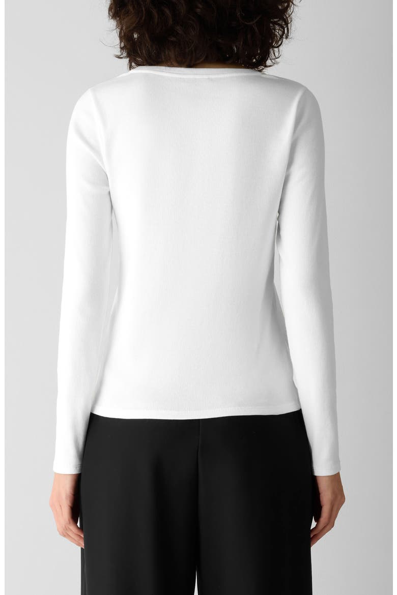 V-Neck Long Sleeve T-Shirt, Alternate, color, WHITE