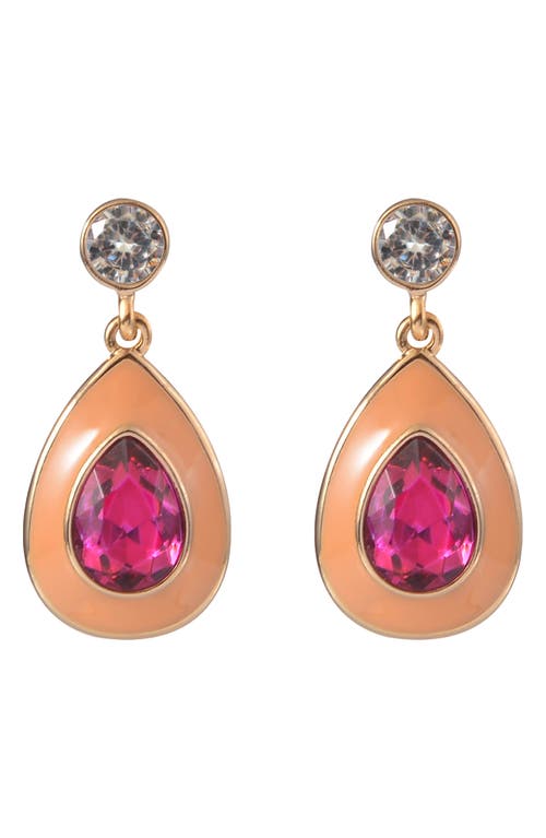 Laundry By Shelli Segal Crystal & Enamel Teardrop Earrings