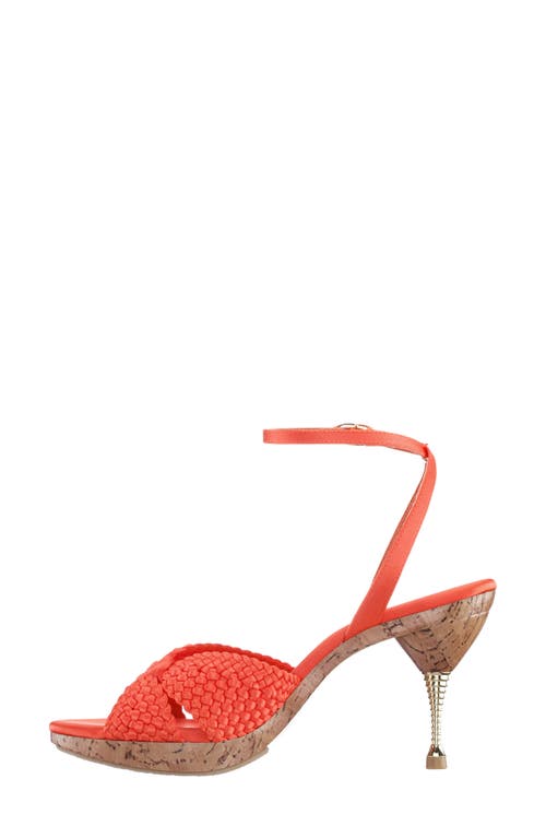 Nina Empire Ankle Strap Sandal In Coral
