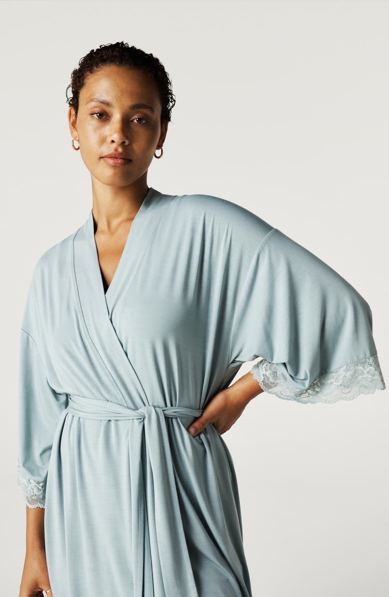 Posh Peanut Lace Robe, Alternate, color, Shadow Green