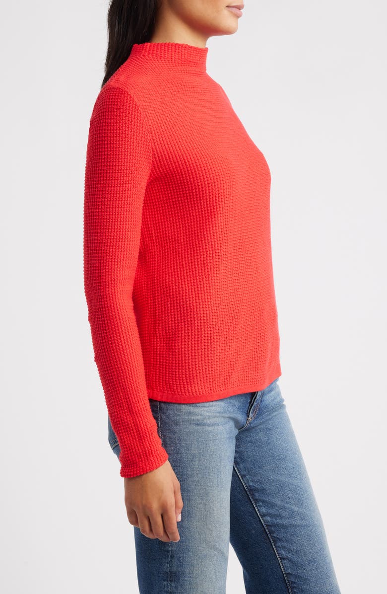 NIC+ZOE Pixel Mock Neck Sweater, Alternate, color, Scarlet