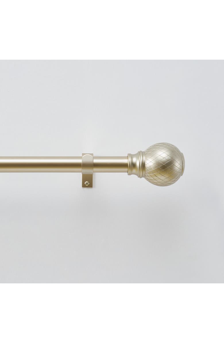 DKNY Griffin Adjustable Curtain Rod & Finial Set, Alternate, color, Gold