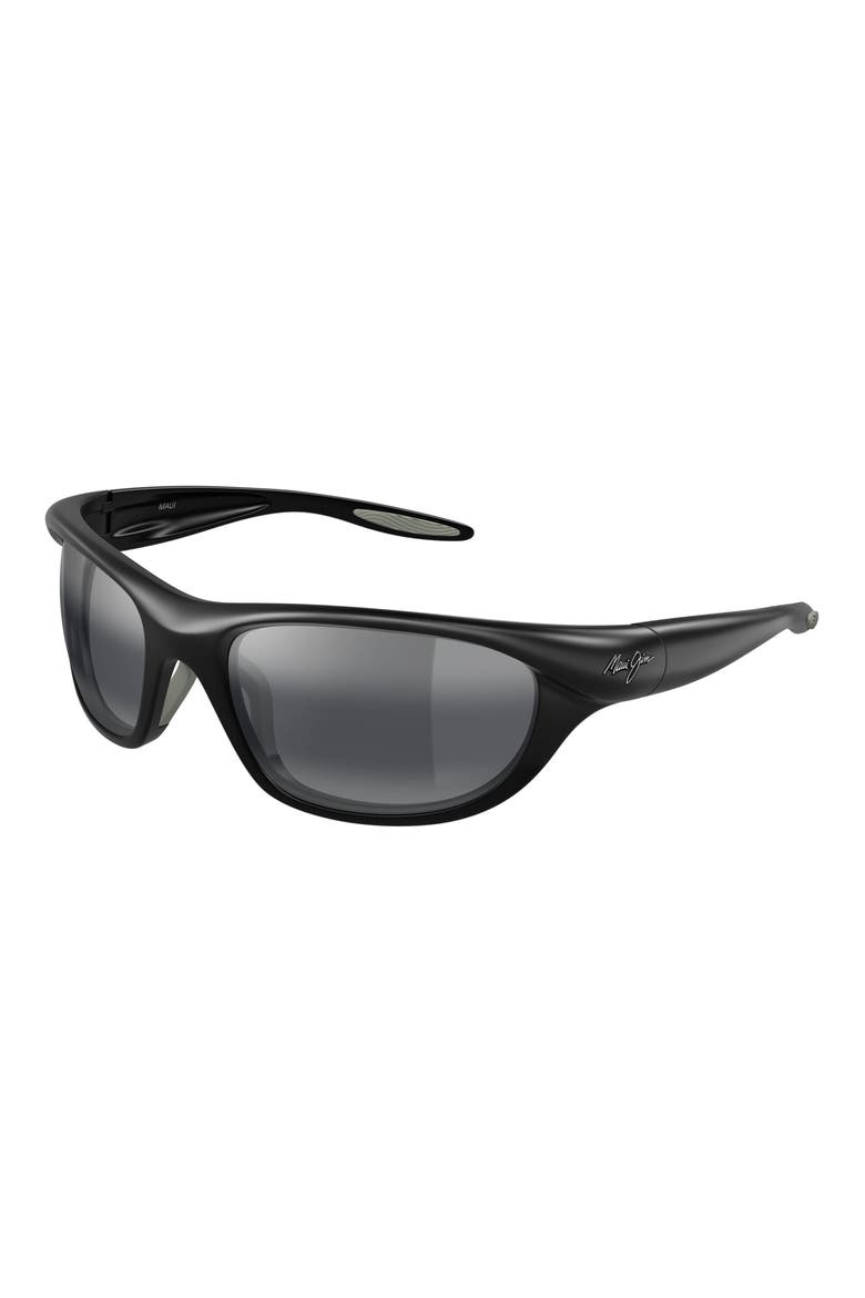 Makamae 62mm PolarizedPlus2® Oval Sunglasses, Alternate, color, BLACK