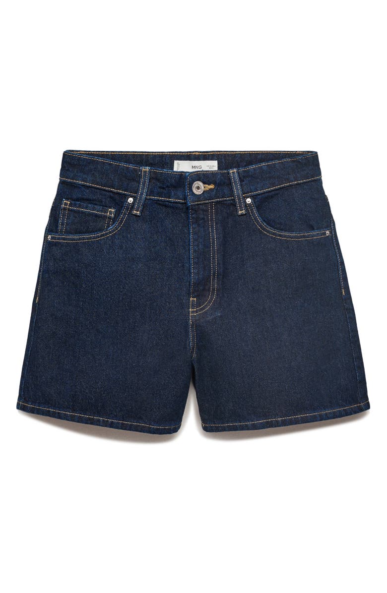 MANGO Zoey High Waist Denim Shorts, Alternate, color, Blue