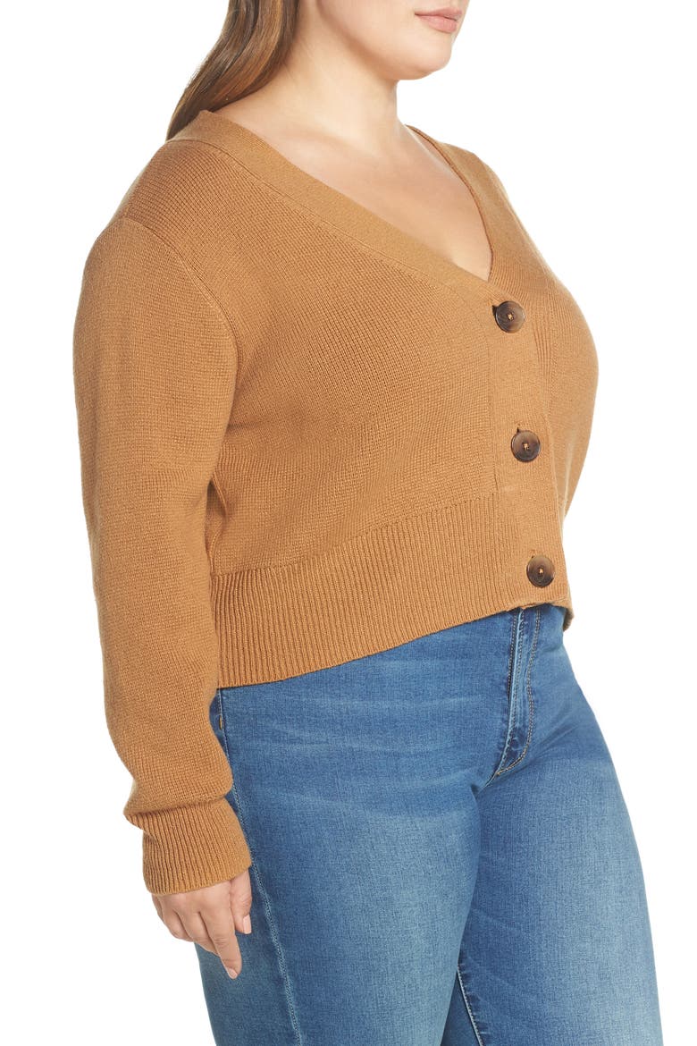 Portrait Neck Cardigan, Alternate, color, TAN DALE