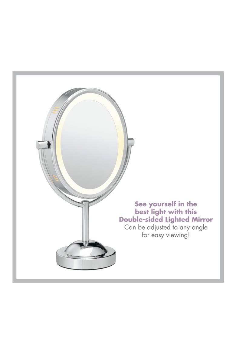 Double-Sided LED Oval Mirror, Alternate, color, NO COLOR