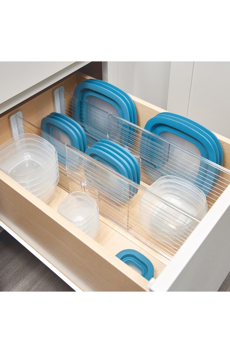 iDesign Recycled Plastic Adjustable Drawer Dividers - Set of 2 - Clear, Alternate, color, 