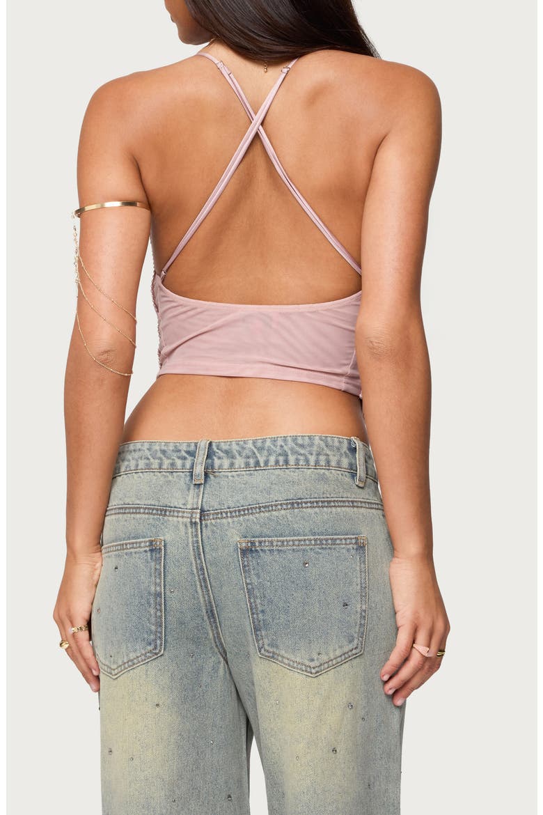 Elenie Fringe Cowl Neck Crossback Top, Alternate, color, LIGHT-PINK