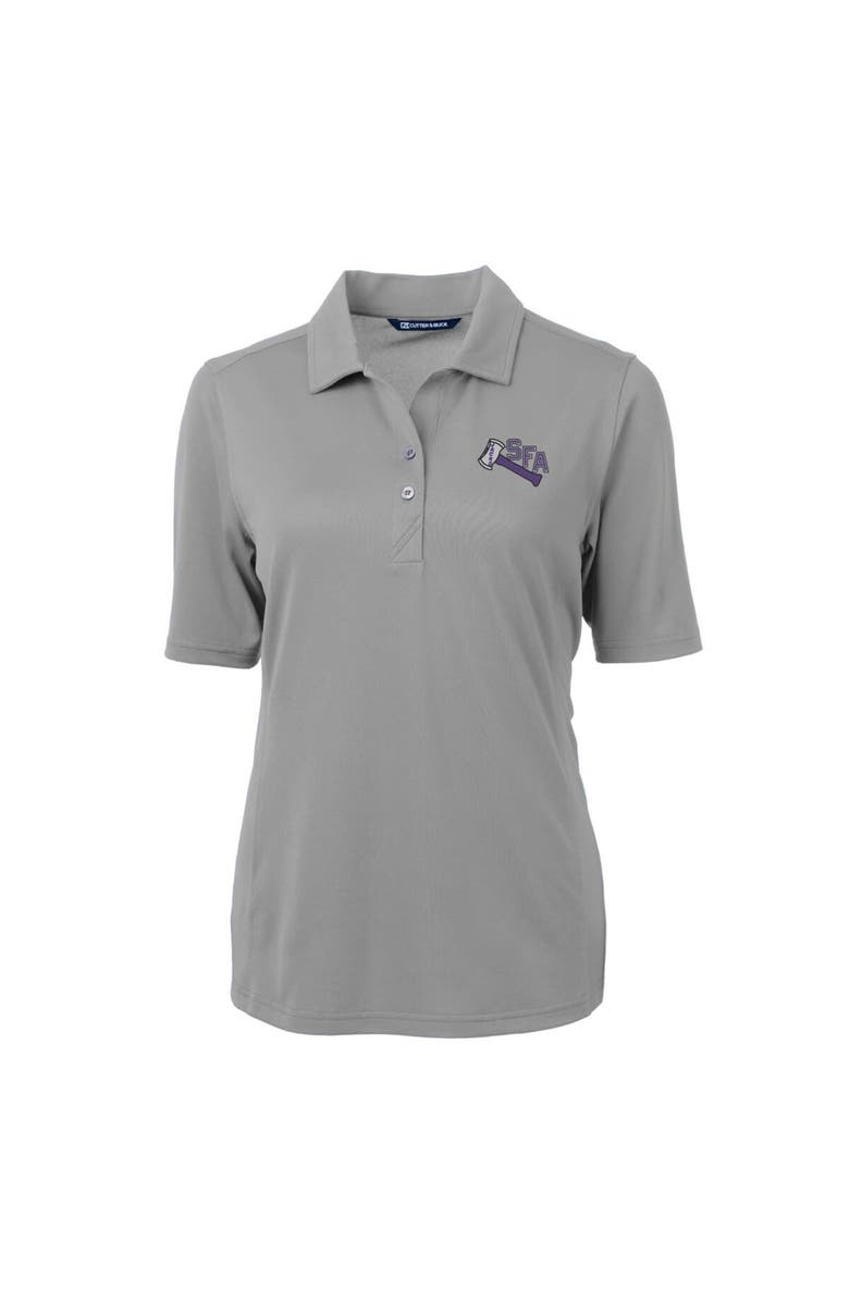 Cutter & Buck Women's Cutter & Buck Gray Stephen F Austin Lumberjacks Team Virtue Eco Pique Recycled Polo, Alternate, color, 