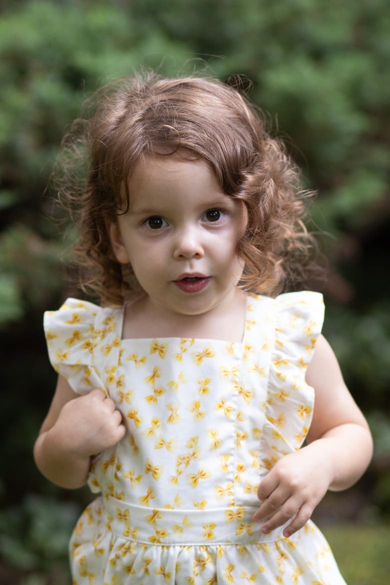 Ruffle Sleeve Bubble Romper, Alternate, color, Pasta