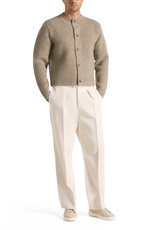 Alix Unisex Crewneck Ribbed Knit Cardigan