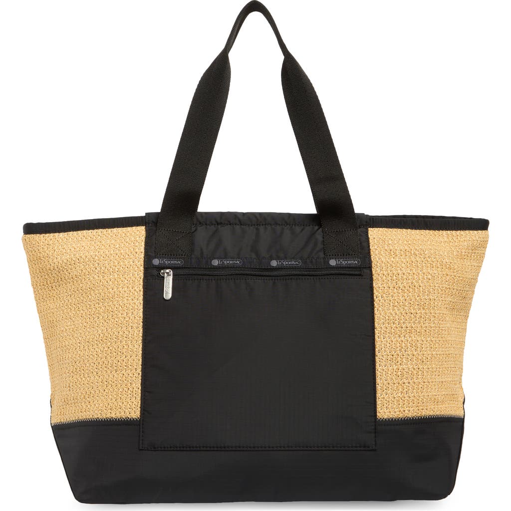 LESPORTSAC LESPORTSAC RAFFIA EAST/WEST TOTE BAG
