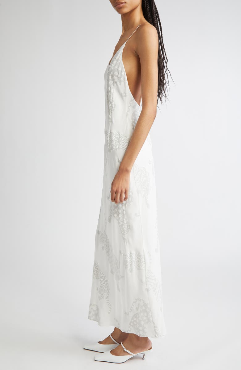 Stella McCartney Wildcat Print Silk Gown, Alternate, color, 9500 - Natural