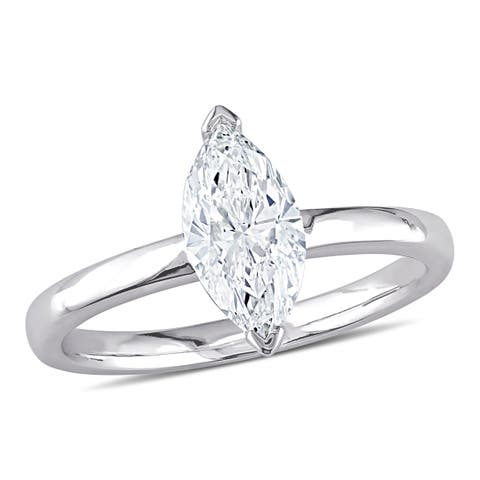 Diamond Marquise Solitaire Ring 14k