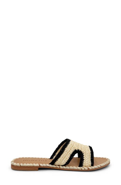 Shop Chelsea Crew Theo Crochet Slide Sandal In Beige Raffia