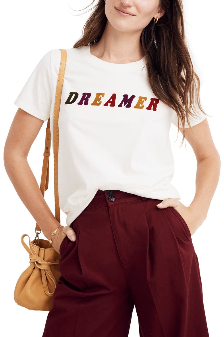 Dreamer Graphic Tee, Main, color, PEARL IVORY DREAMER