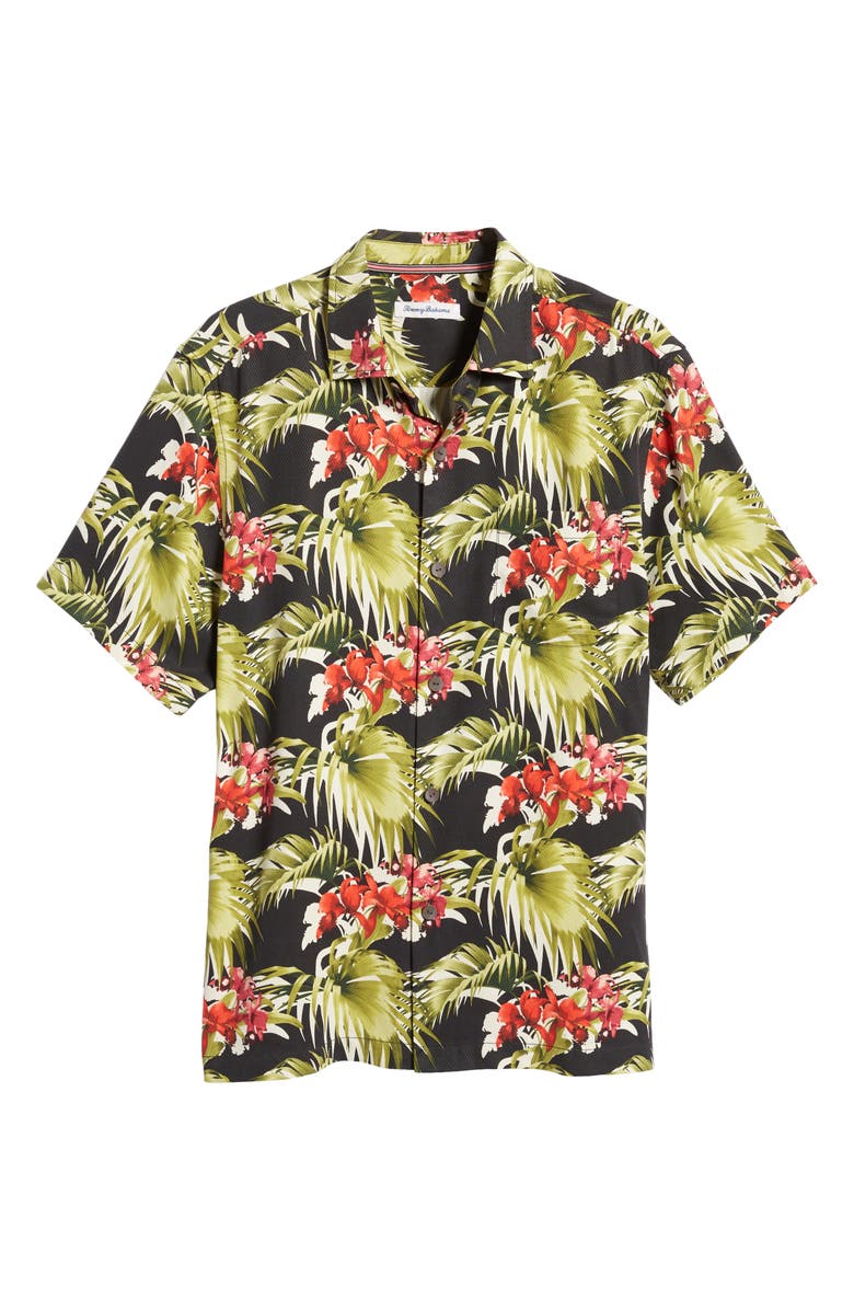 Tommy Bahama Canopy Coast Botanical Print Short Sleeve Silk Button-Up Shirt, Alternate, color,